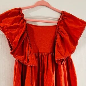 H&M Kids Casual Dress in Vibrant Orange and cream